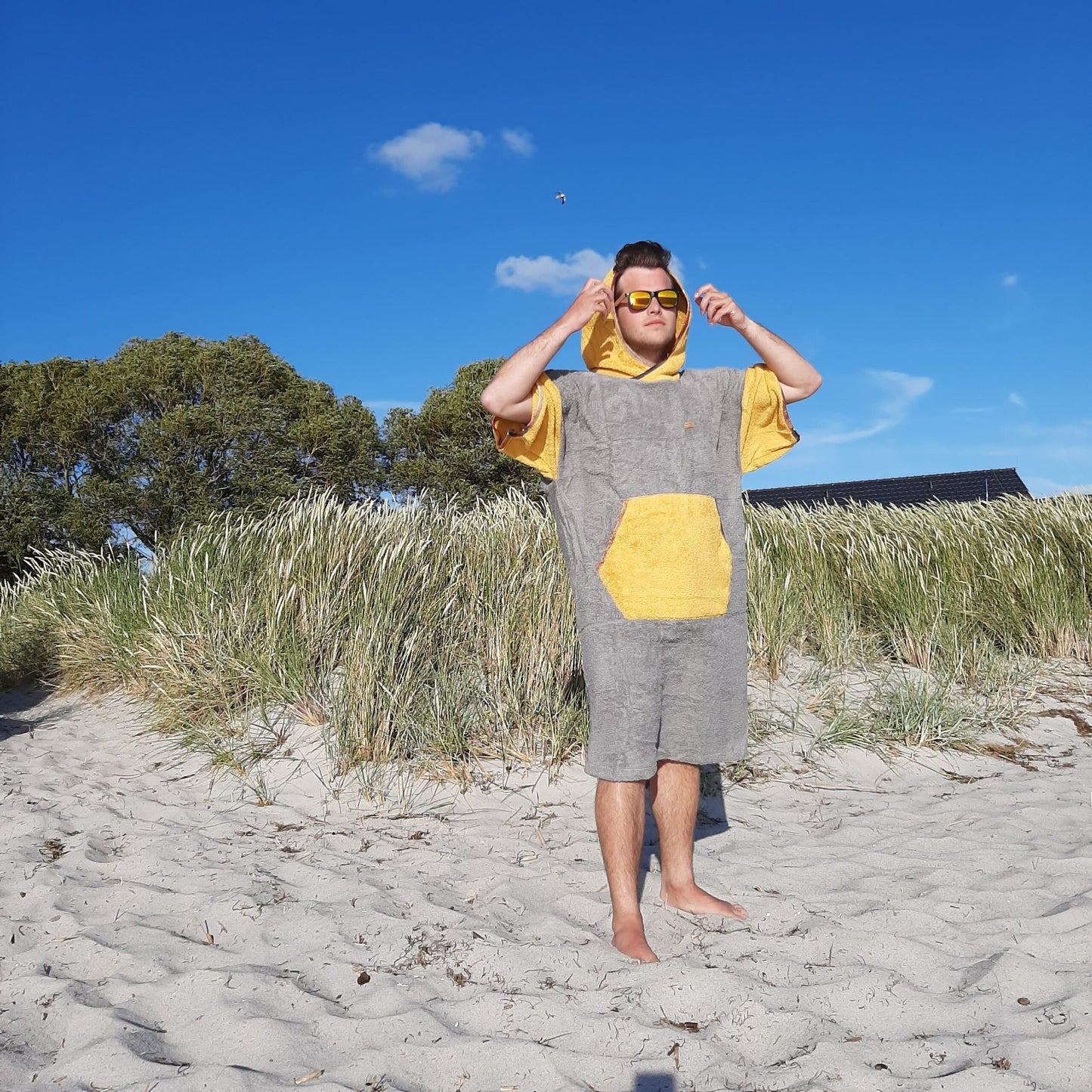 Surf Ponczo Spicy Mustard - bawełna frotte