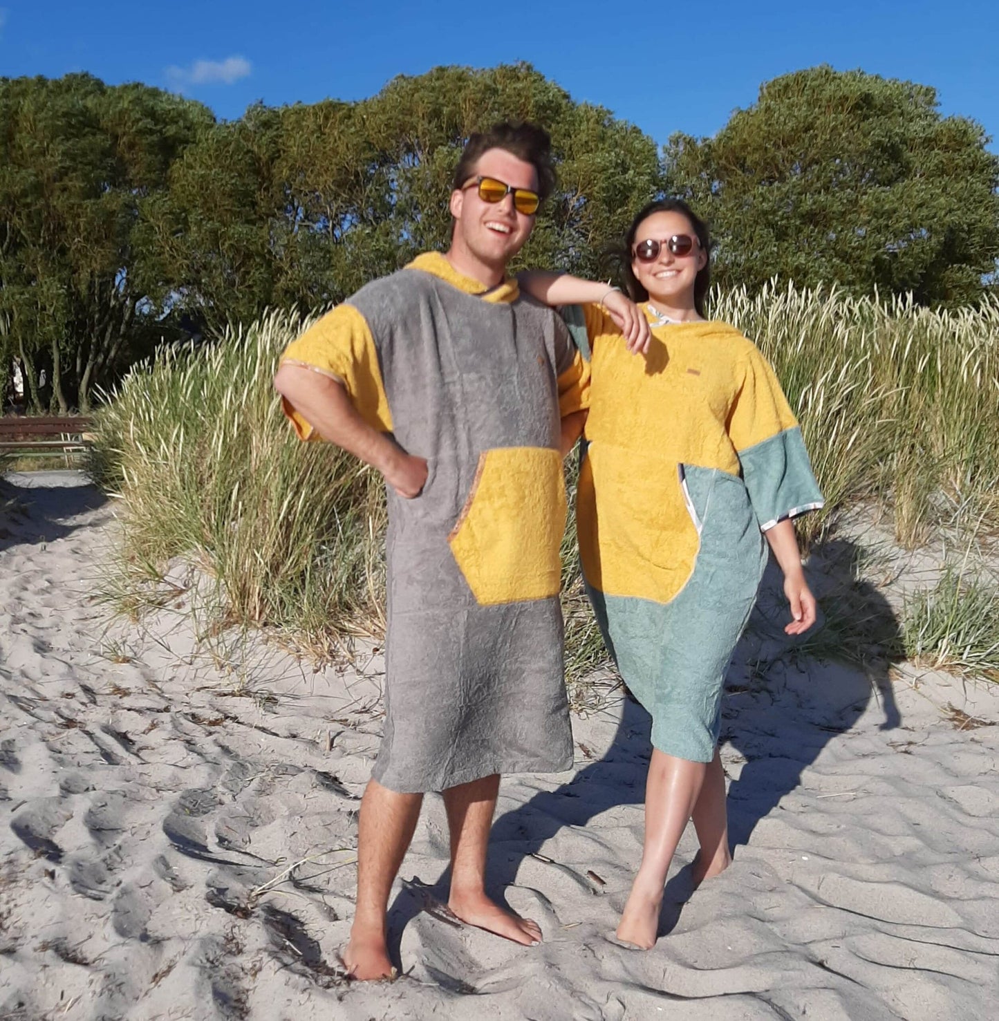 Surf Ponczo Spicy Mustard - bawełna frotte