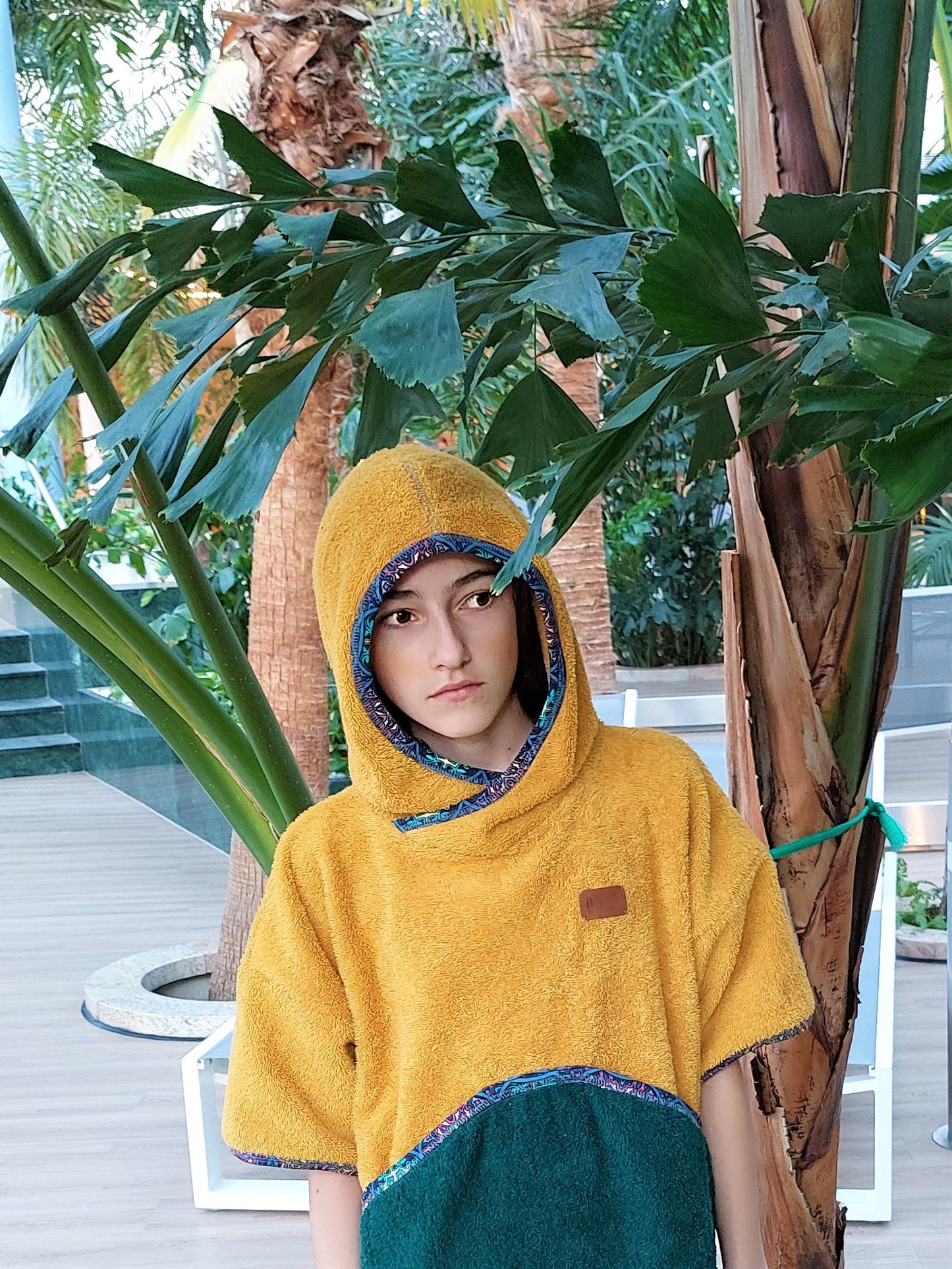 Surf Ponczo Green Lemon - bawełna frotte