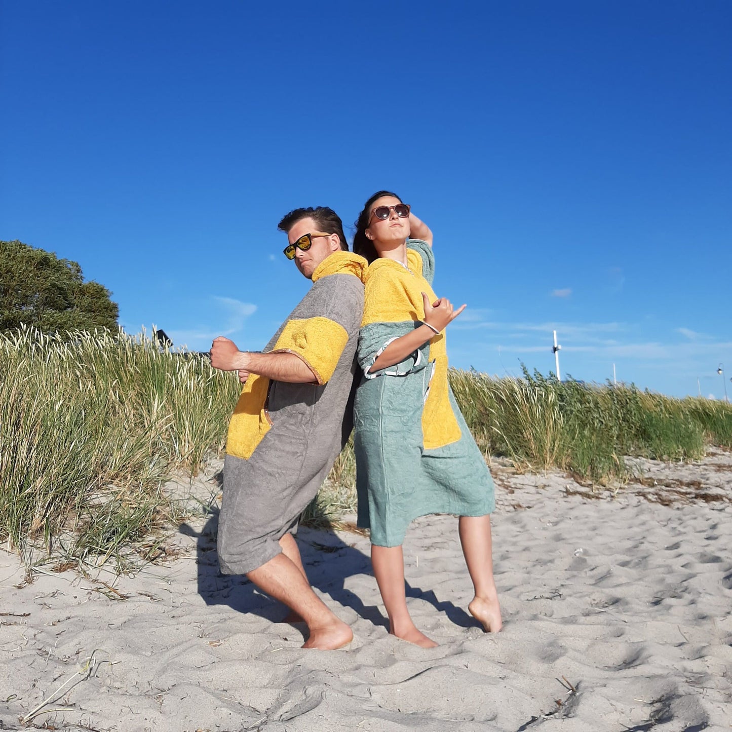 Surf Ponczo Spicy Mustard - bawełna frotte