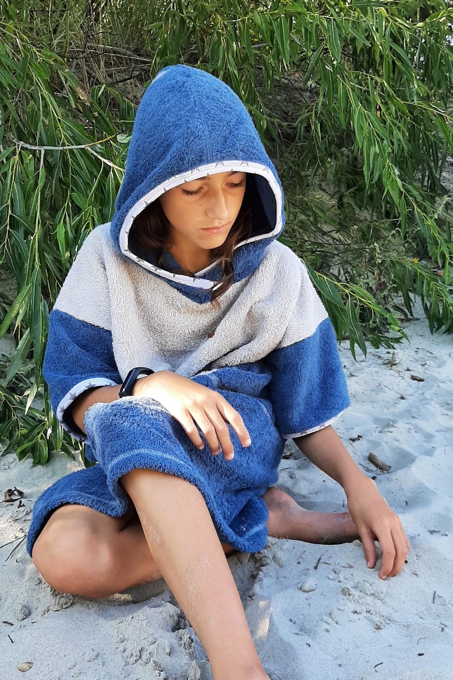 Ponczo kąpielowe Blue Star dla dzieci i dorosłych