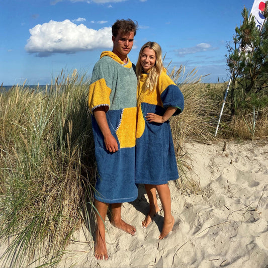 Ponczo plażowe California z bawełnianej frotte
