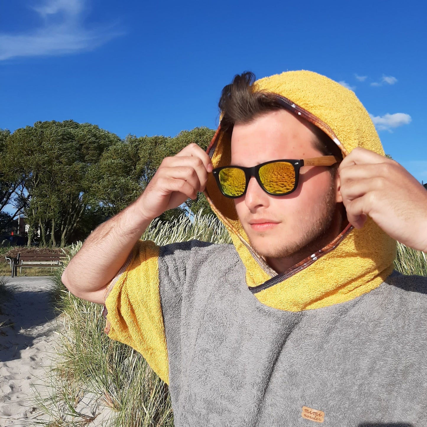 Surf Ponczo Spicy Mustard - bawełna frotte