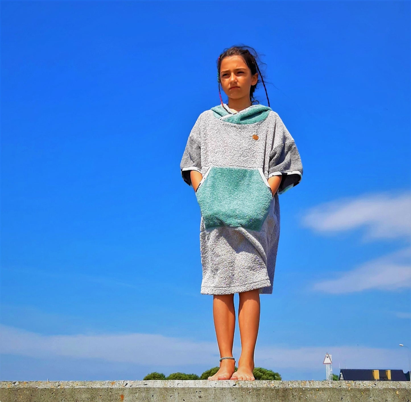 Surf Ponczo Green Mile - bawełna frotte