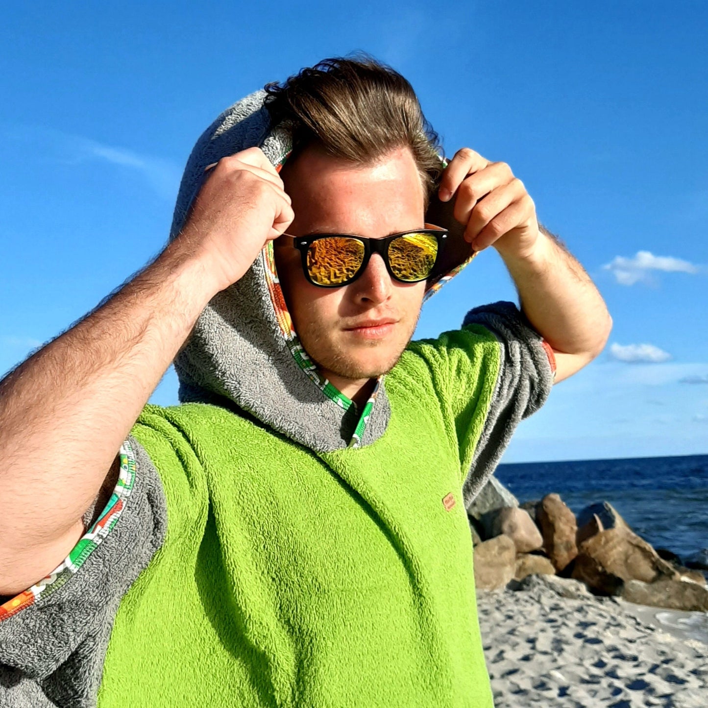 Surf Ponczo Green Mexico - bawełna frotte