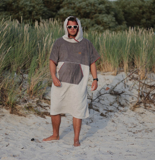 Ponczo Red Scotch - bawełna frotte