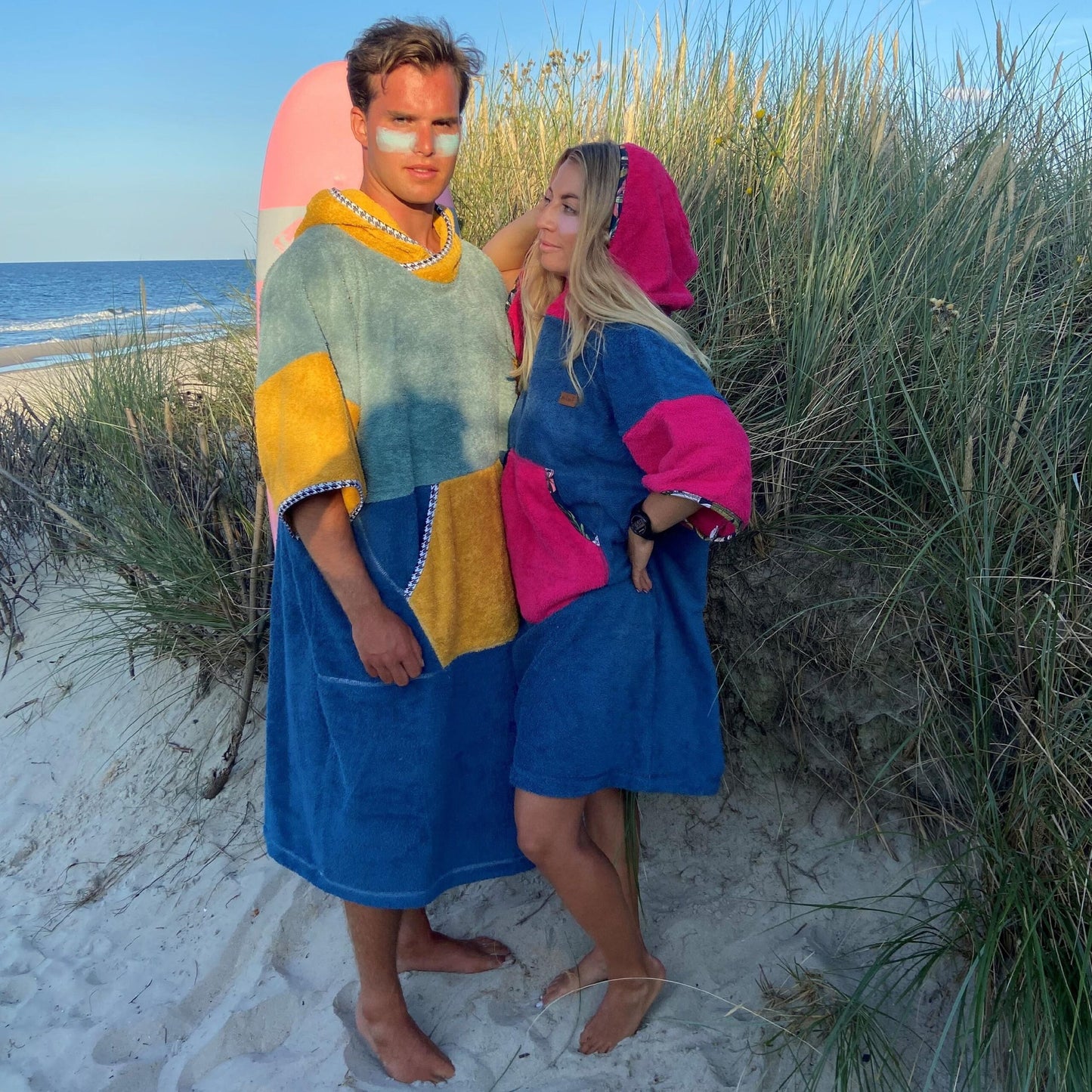 Ponczo plażowe California z bawełnianej frotte