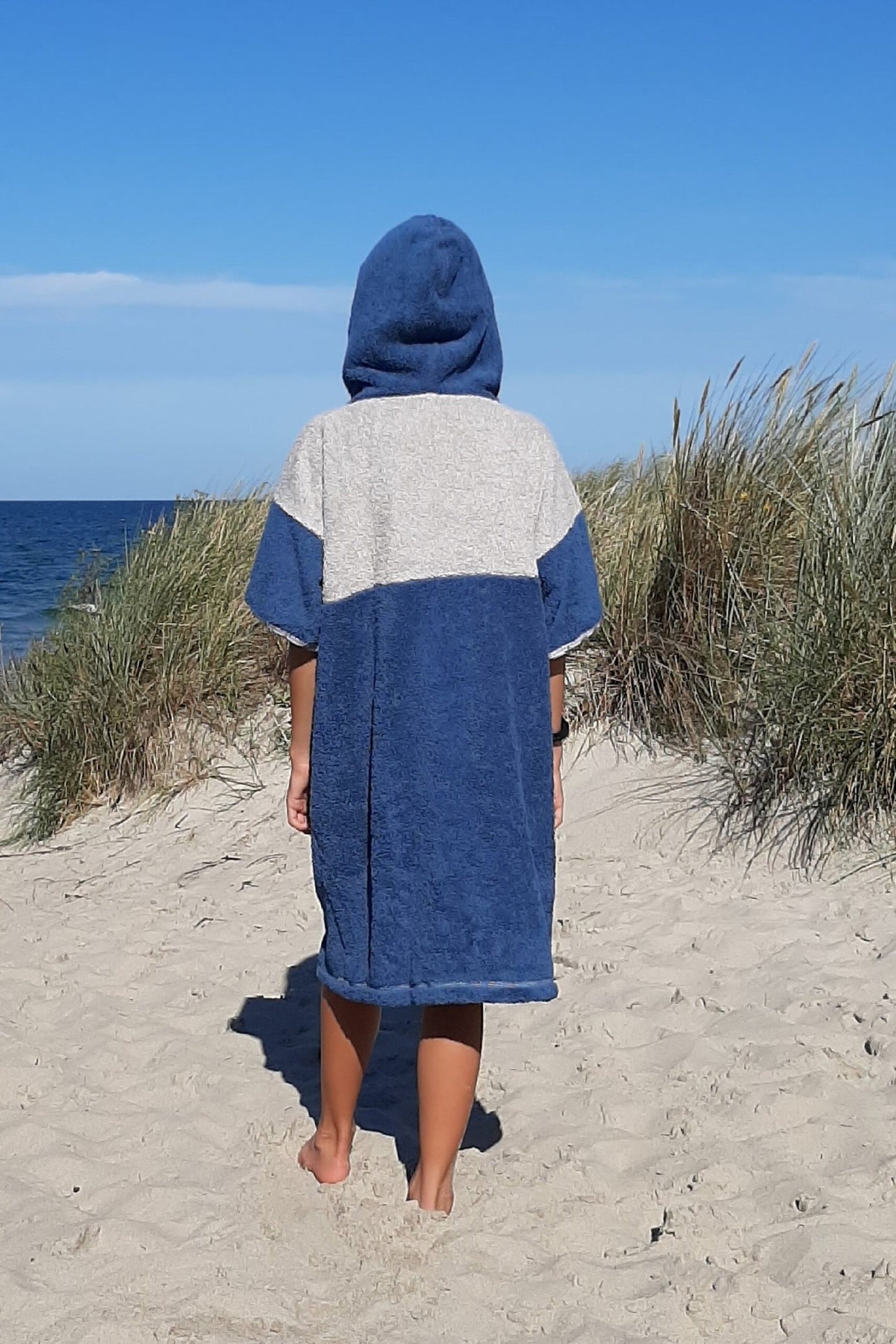 Ponczo kąpielowe Blue Star dla dzieci i dorosłych