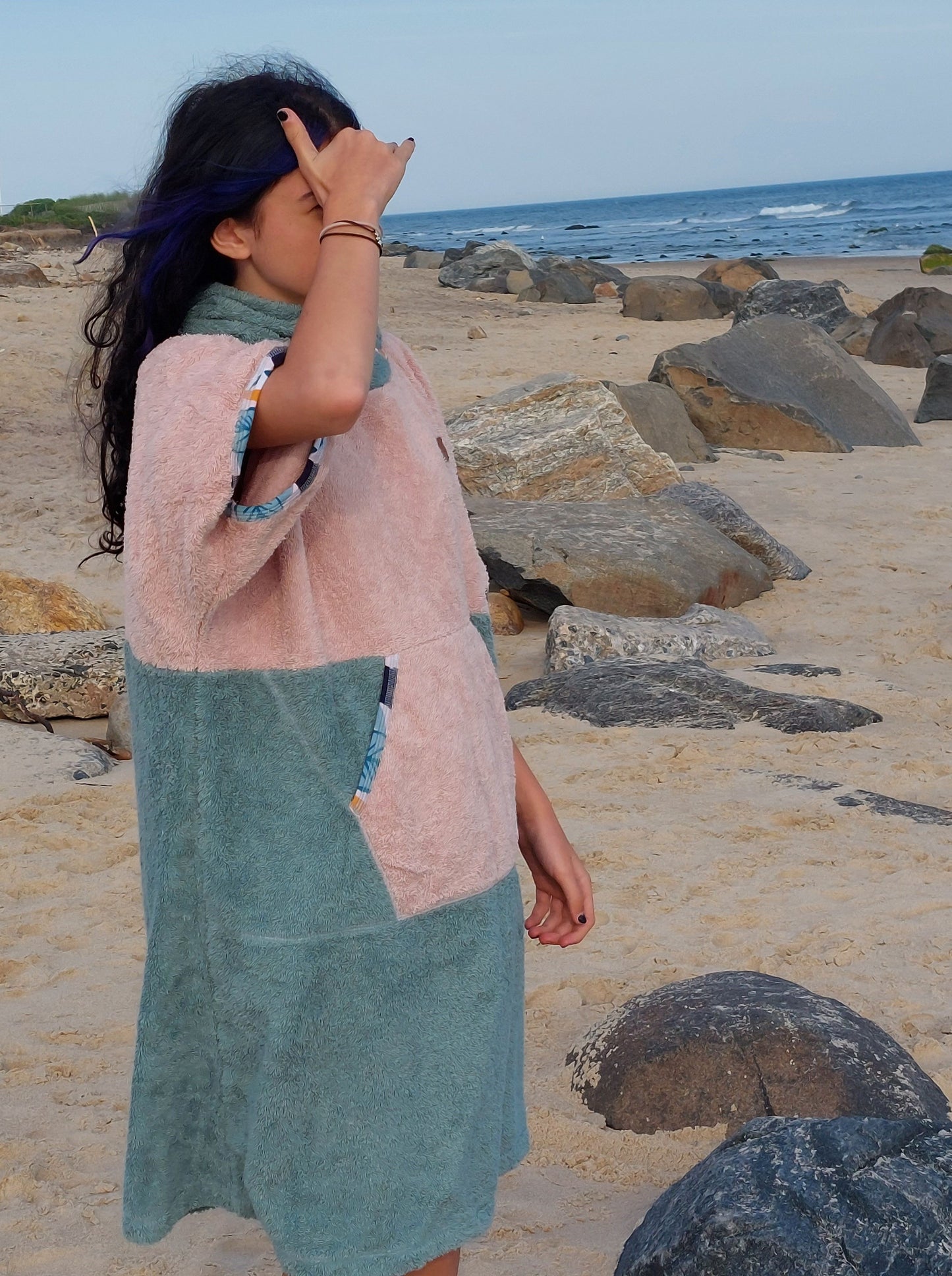 Ponczo kąpielowe Bamboo Beach - bambusowa frotte