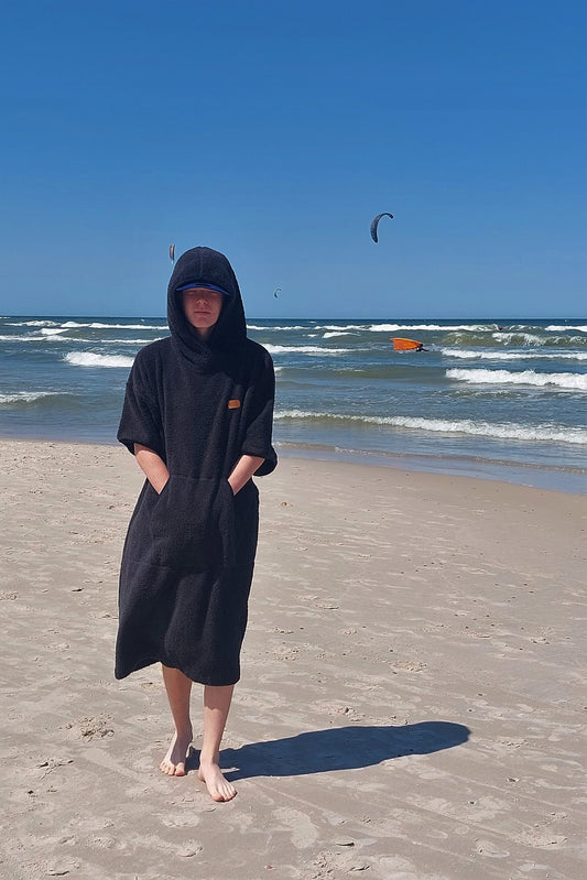 Surf Ponczo Back to Black - bawełna frotte