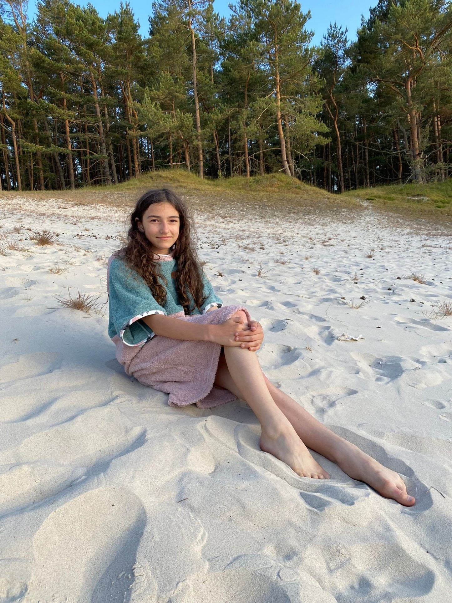 Surf Ponczo Pastel Wave - bawełna frotte