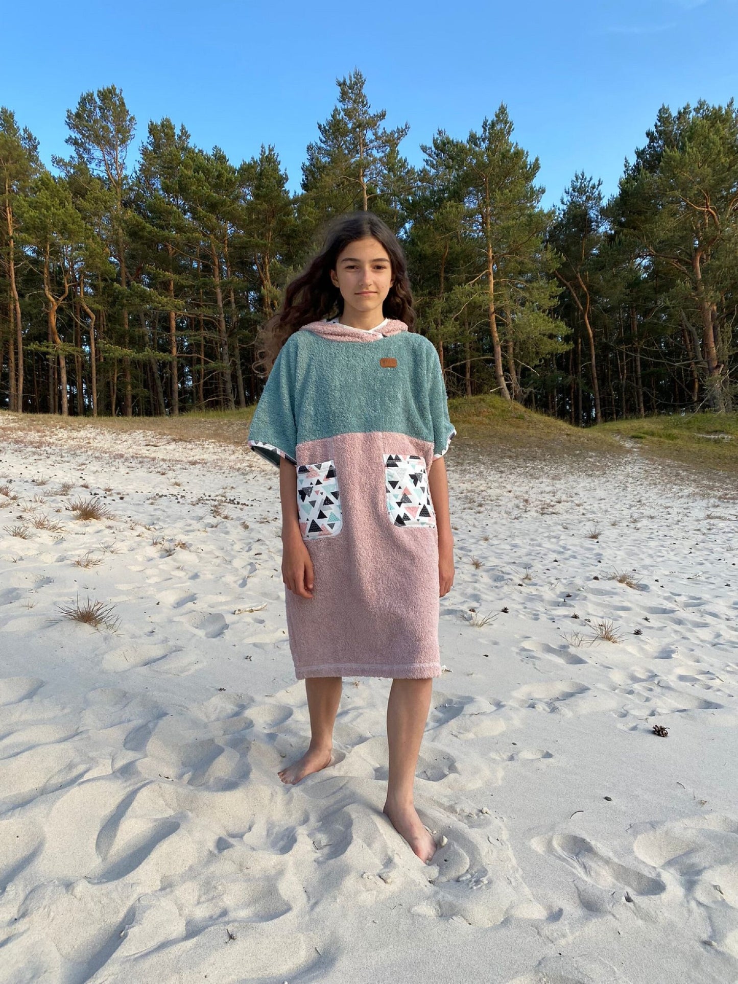 Surf Ponczo Pastel Wave - bawełna frotte