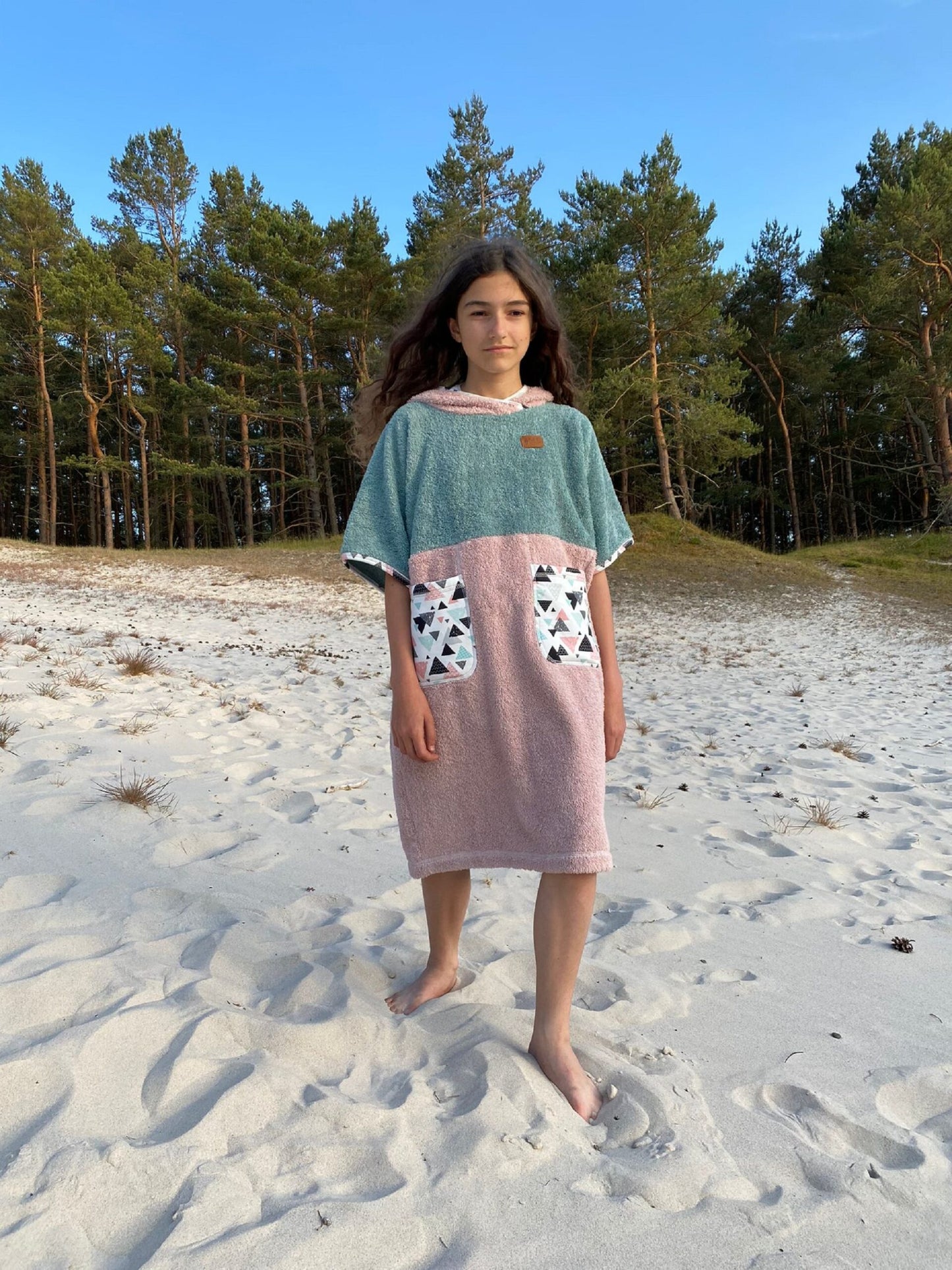 Surf Ponczo Pastel Wave - bawełna frotte