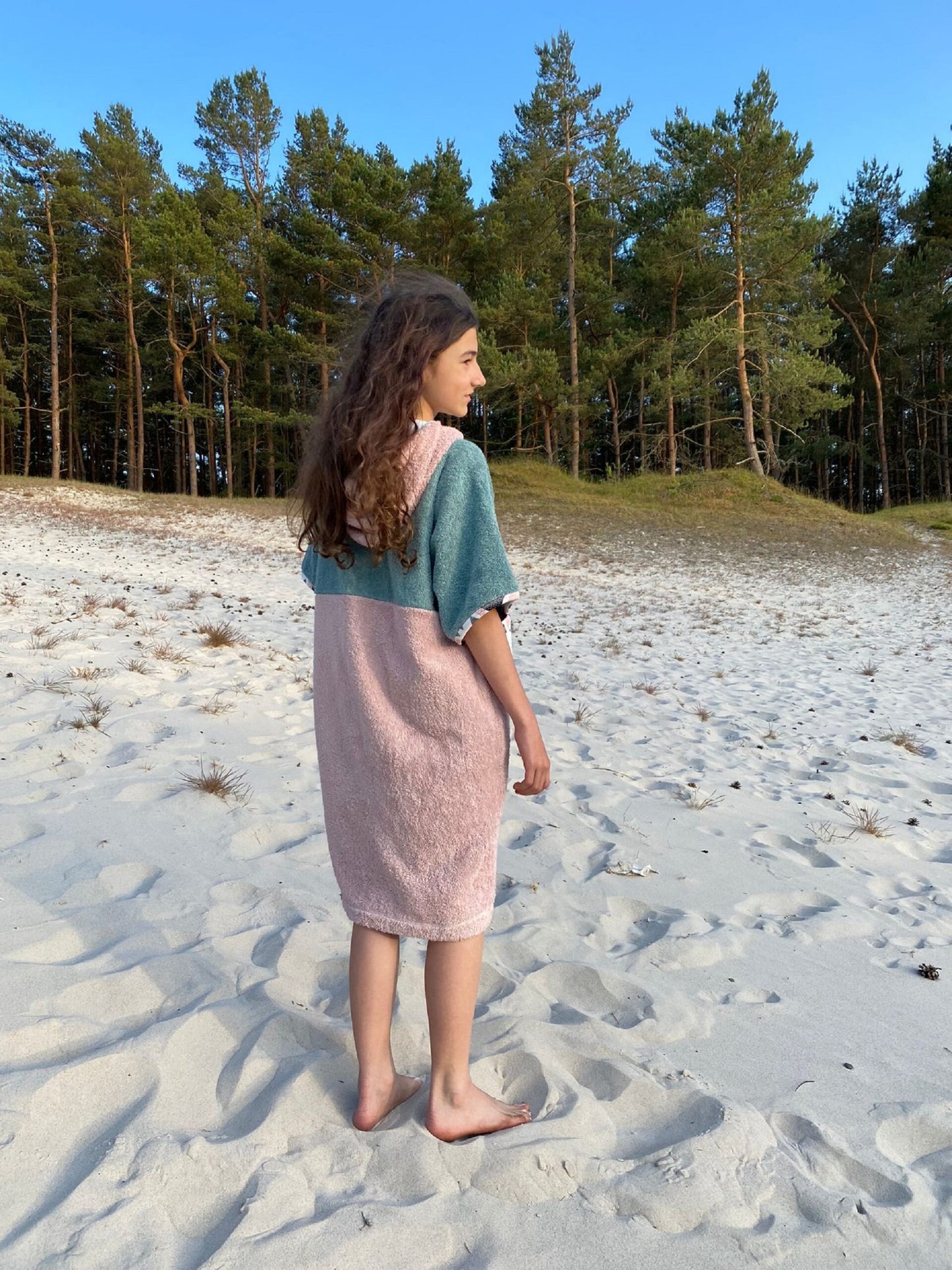 Surf Ponczo Pastel Wave - bawełna frotte