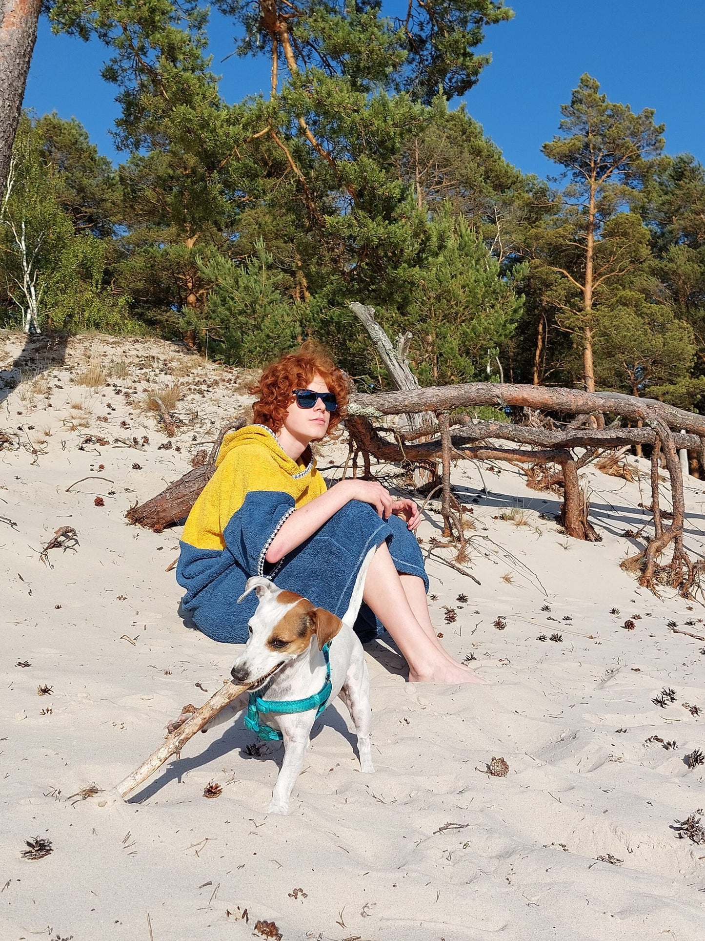 Surf Ponczo Blue Lagoon - bawełna frotte