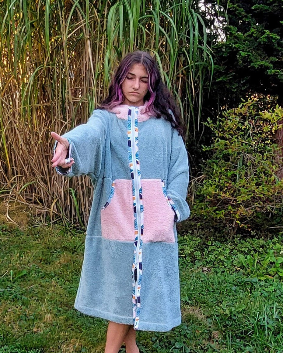 Szlafrok plażowy Zip & Strip - zapinany na zamek