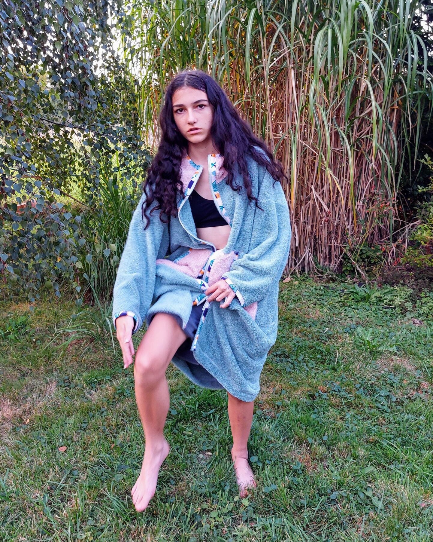 Szlafrok plażowy Zip & Strip - zapinany na zamek