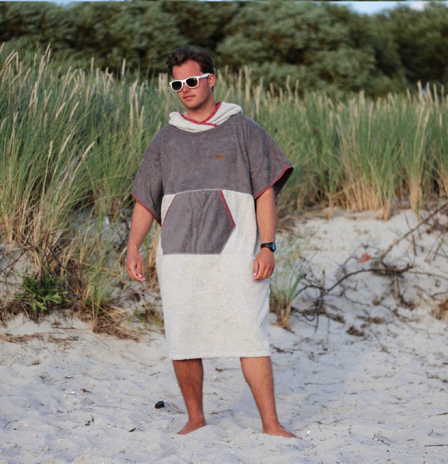 Ponczo Red Scotch - bawełna frotte