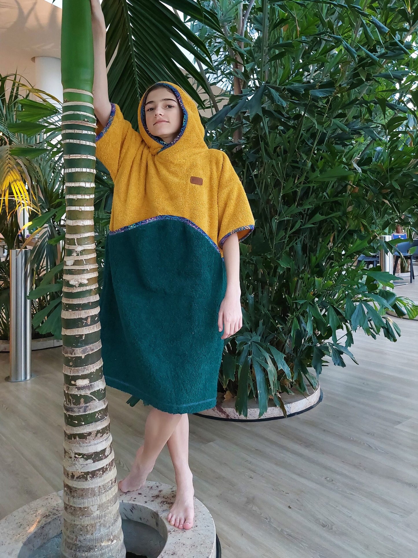 Surf Ponczo Green Lemon - bawełna frotte