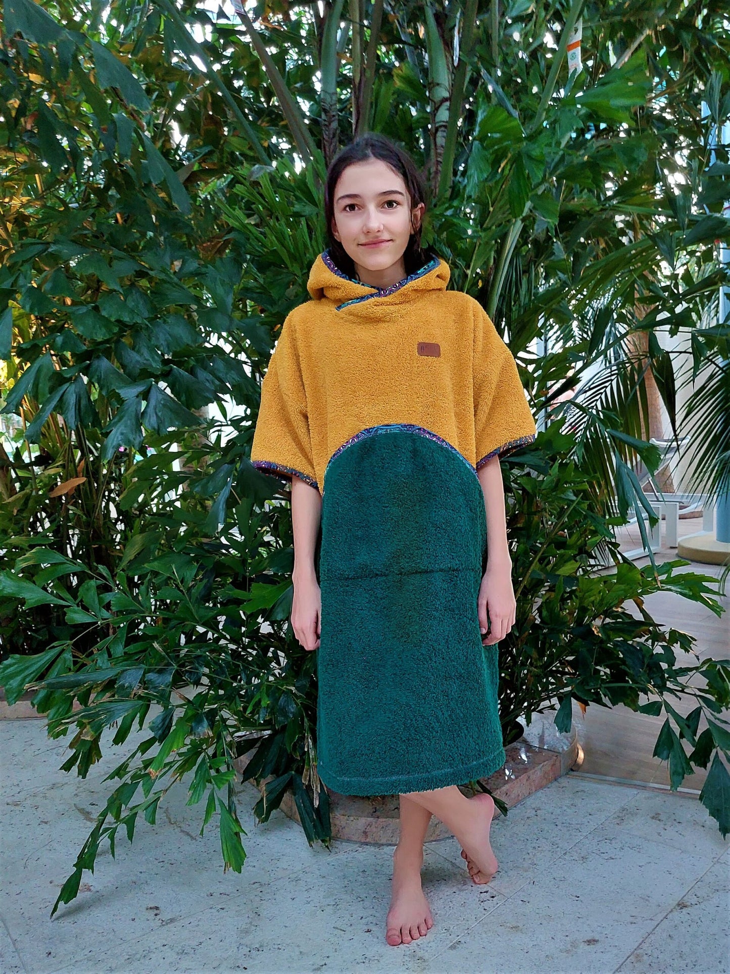 Surf Ponczo Green Lemon - bawełna frotte