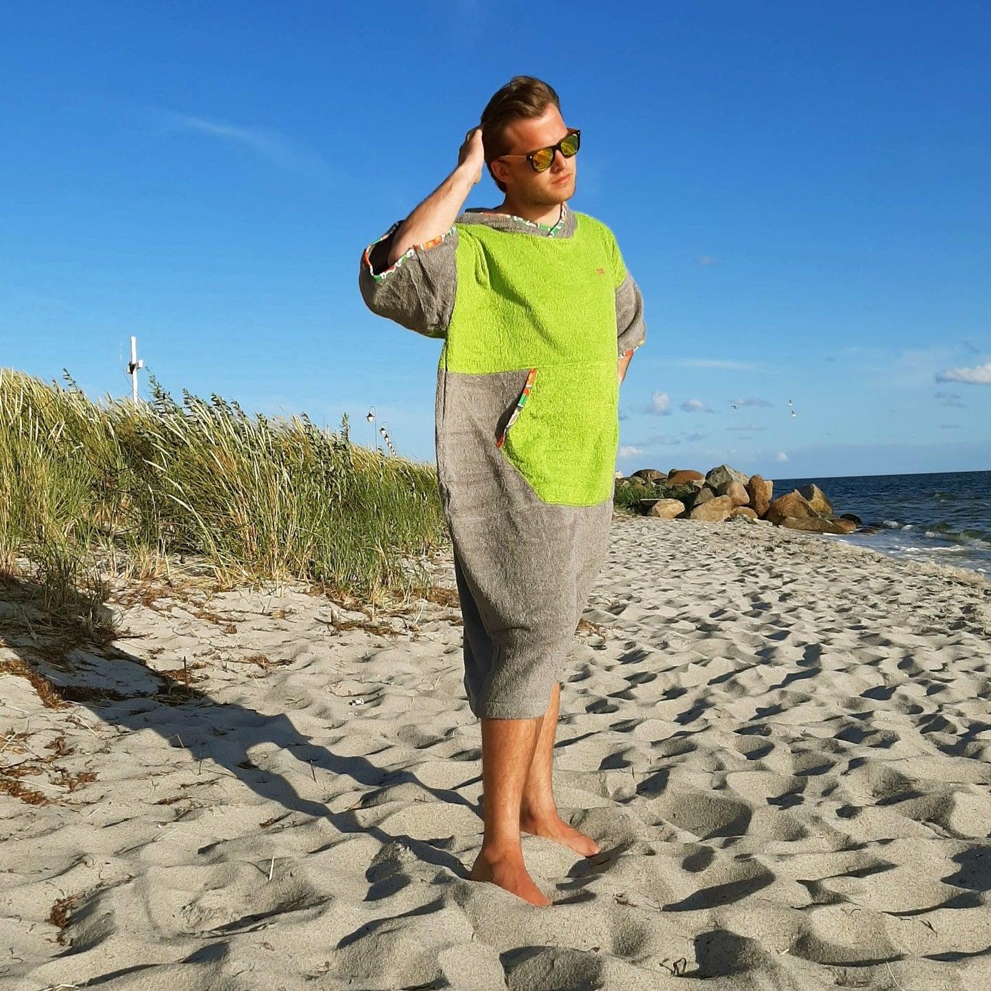 Surf Ponczo Green Mexico - bawełna frotte