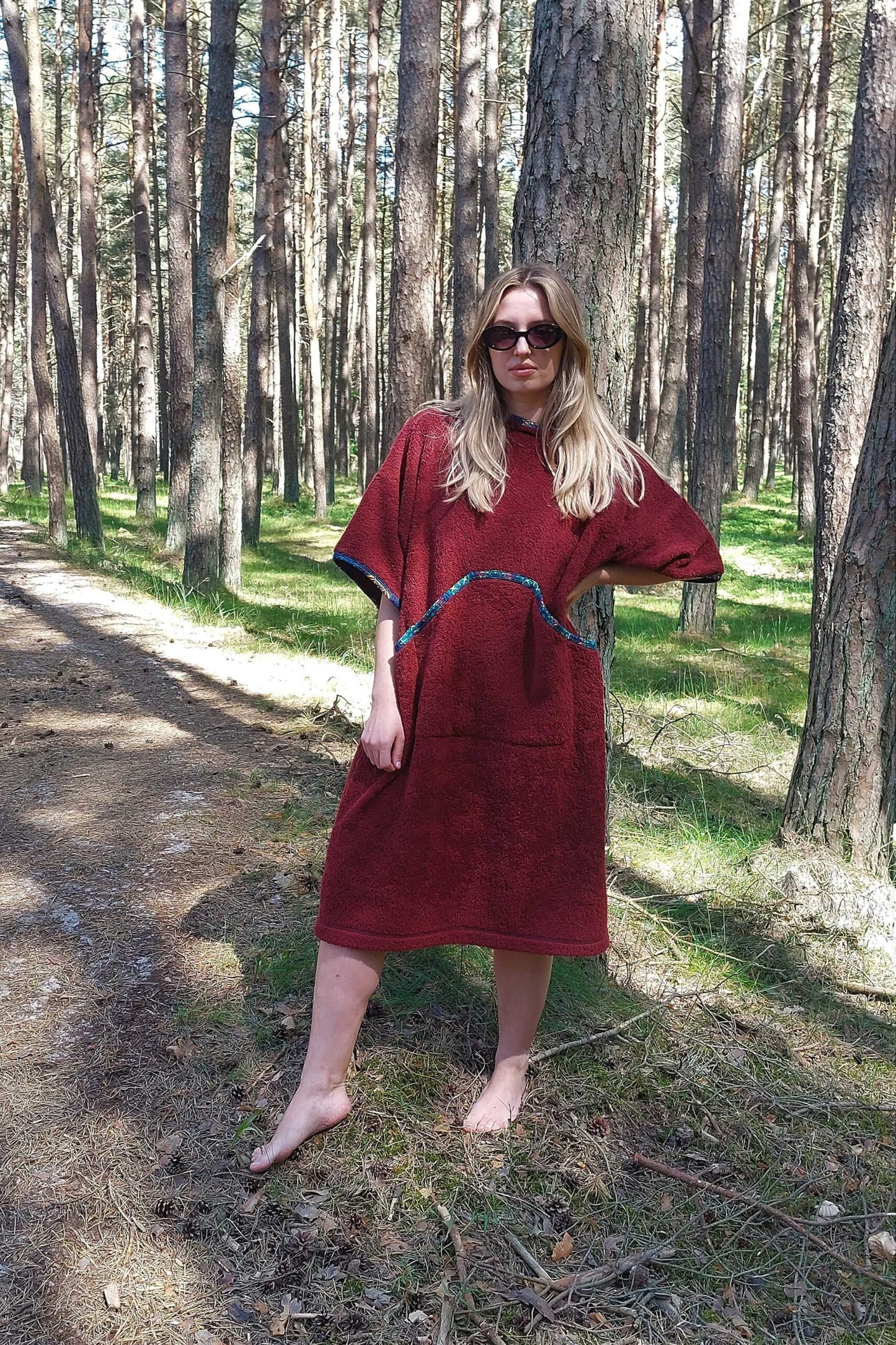 Ponczo Plażowe Scarlett - frotte bawełniane