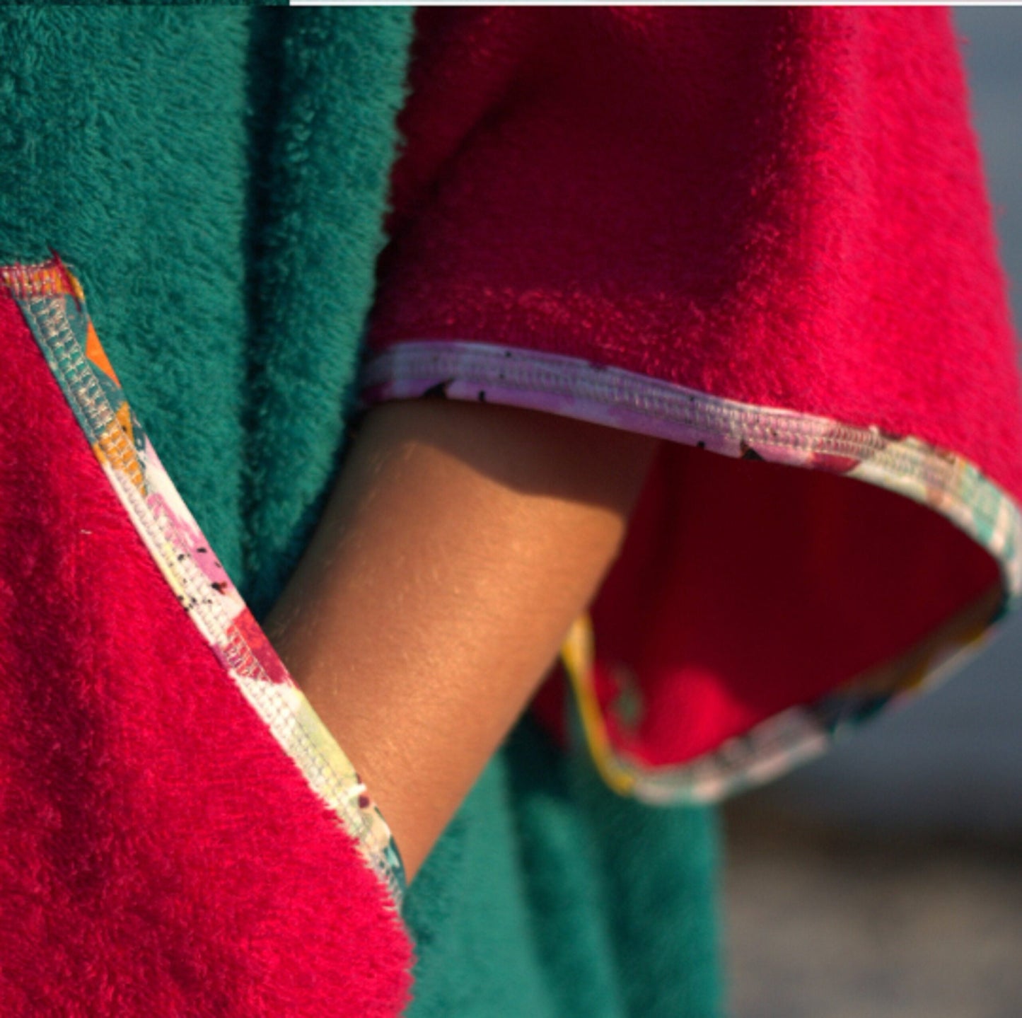 Ponczo plażowe Green Energy - bawełna frotte