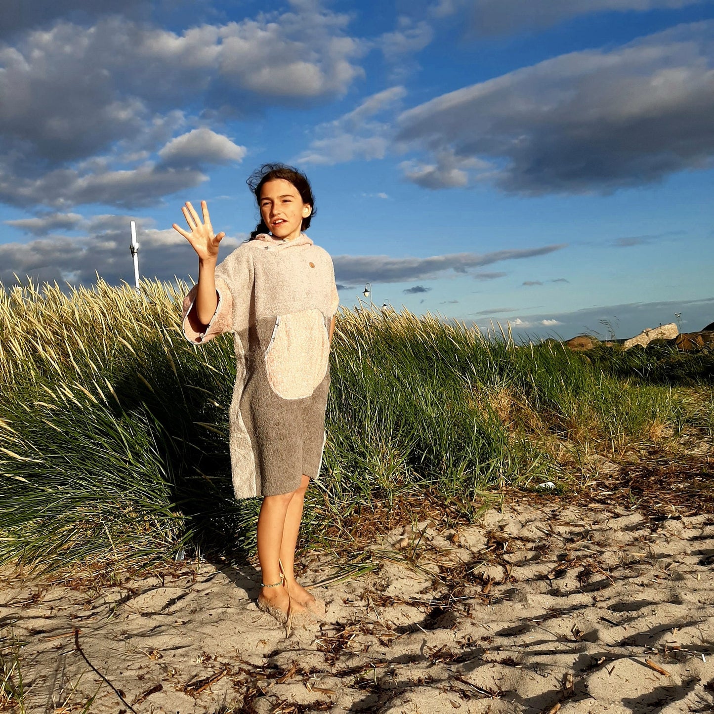 Ponczo Powdery Stars - bawełna frotte
