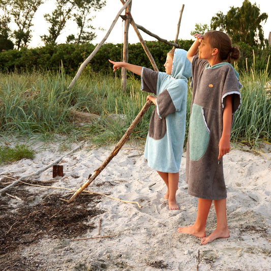 Surf Ponczo Gray Stars - bawełna frotte