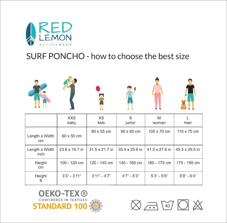 Red Energy Surf Poncho - Frottee