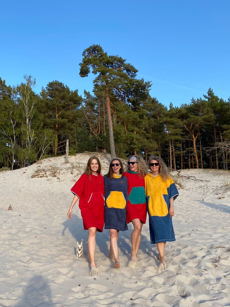 Ponczo dla Morsa z bawełninej frotte - Blue Thunder