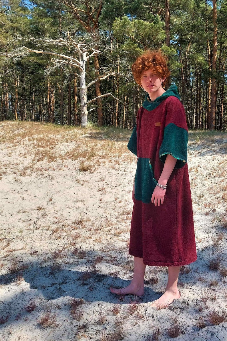 Surf Ponczo Maroon Master - bawełna frotte