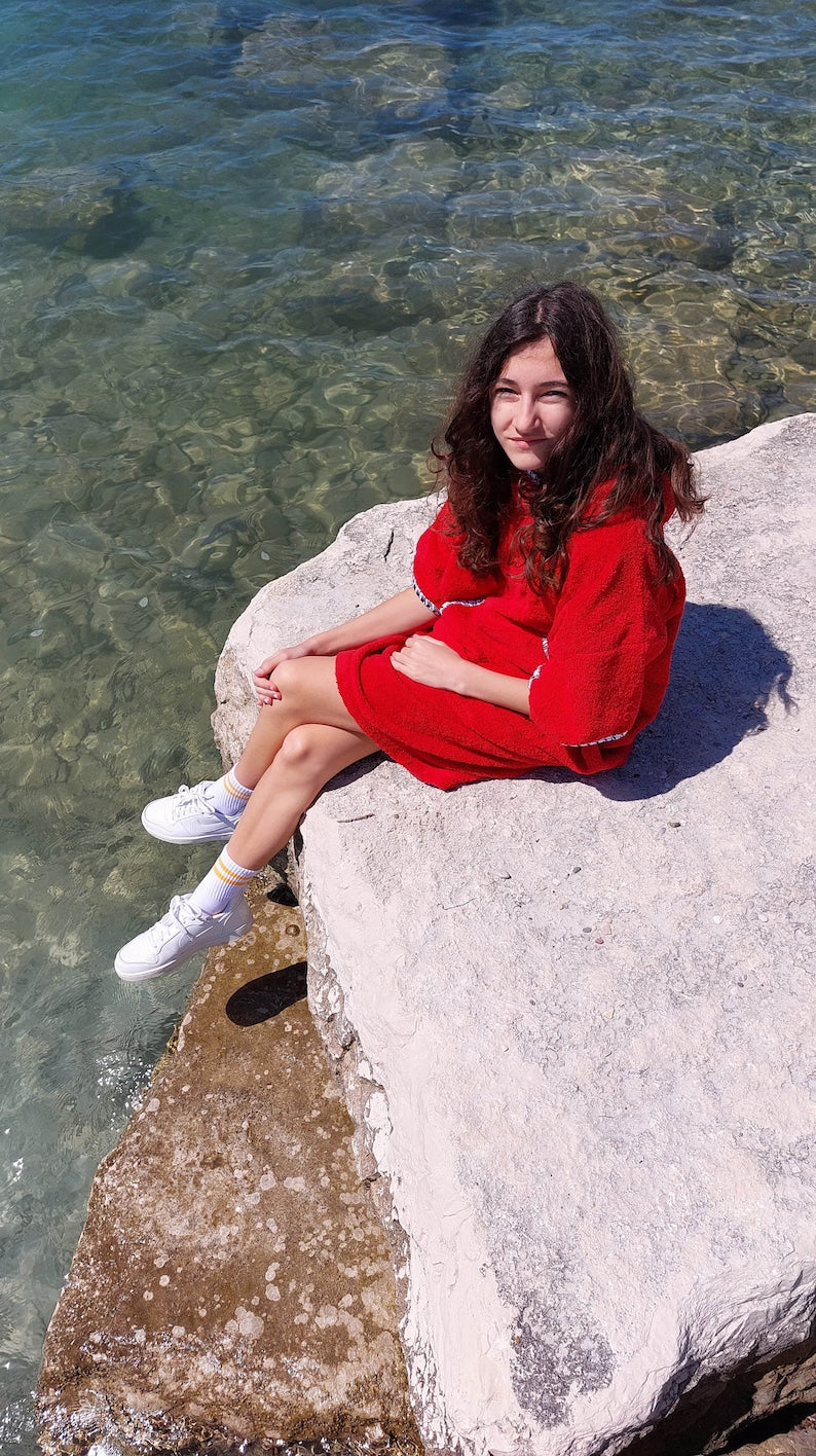 Ponczo kąpielowe Simply Red dla dzieci i dorosłych