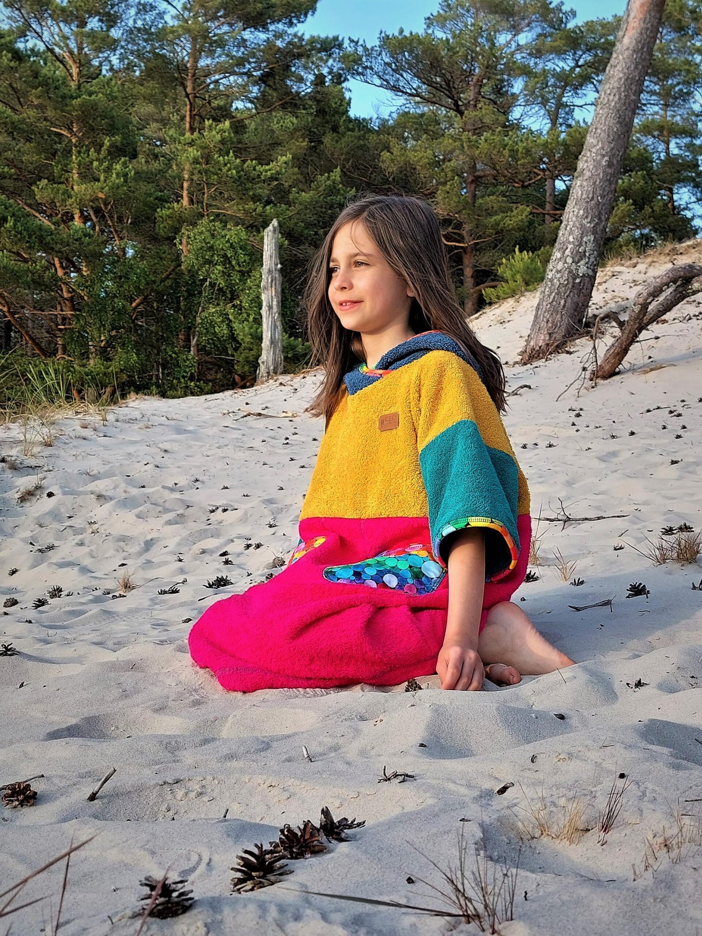 Surf Ponczo Bubble Tea- bawełna frotte