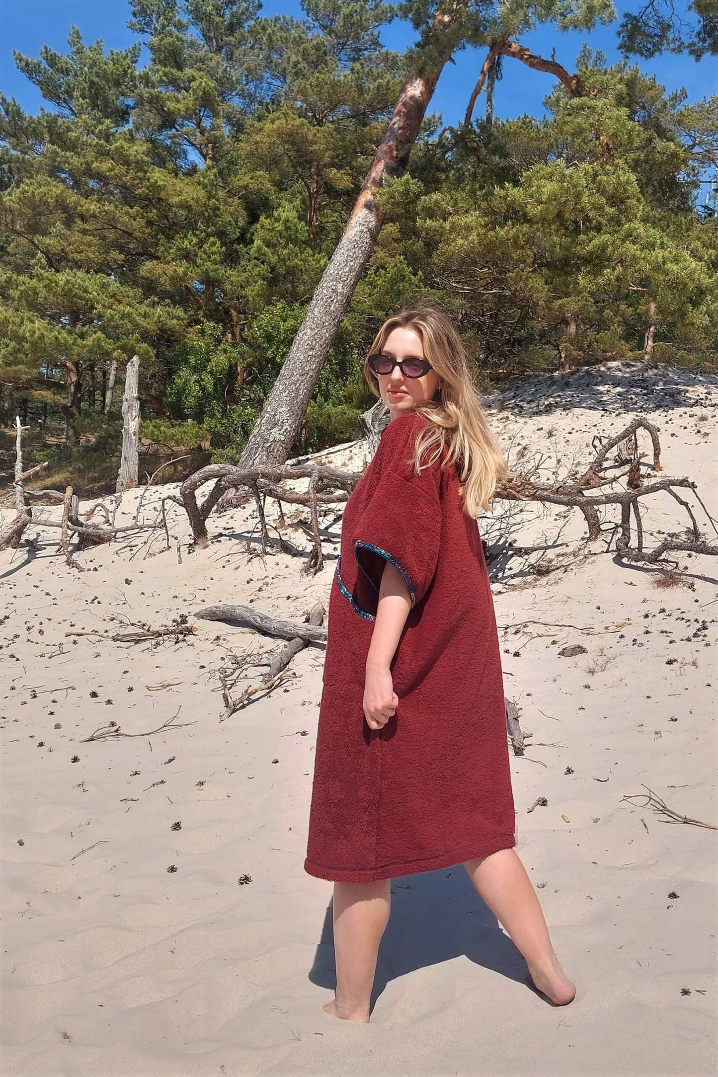 Ponczo Plażowe Scarlett - frotte bawełniane