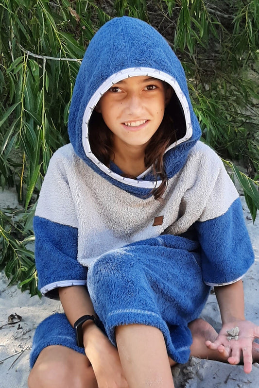 Ponczo kąpielowe Blue Star dla dzieci i dorosłych