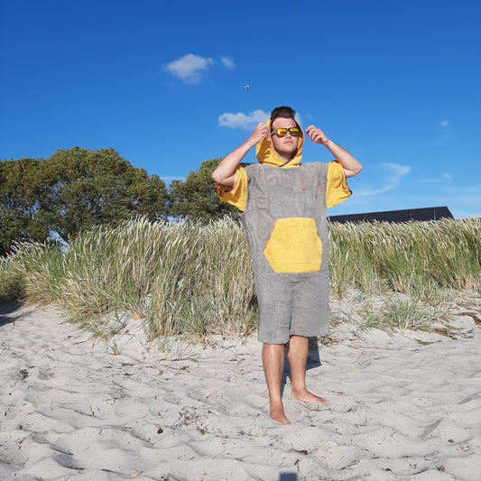 Surf Ponczo Spicy Mustard - bawełna frotte