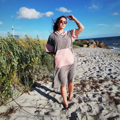 Surf Ponczo Pink Wind - bawełna frotte