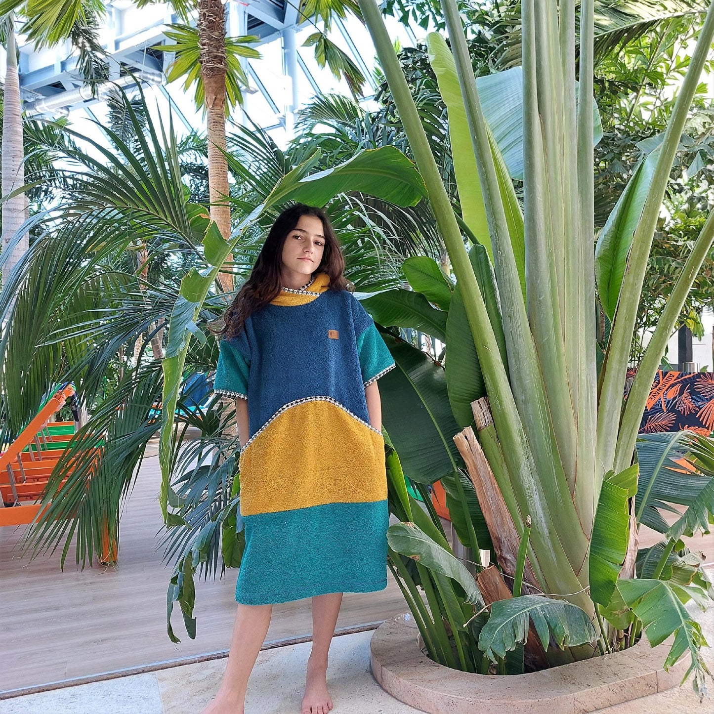 Surf Ponczo Tricolore - bawełna frotte