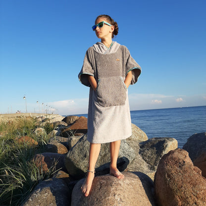 Surf Ponczo Gray Mint - bawełna frotte
