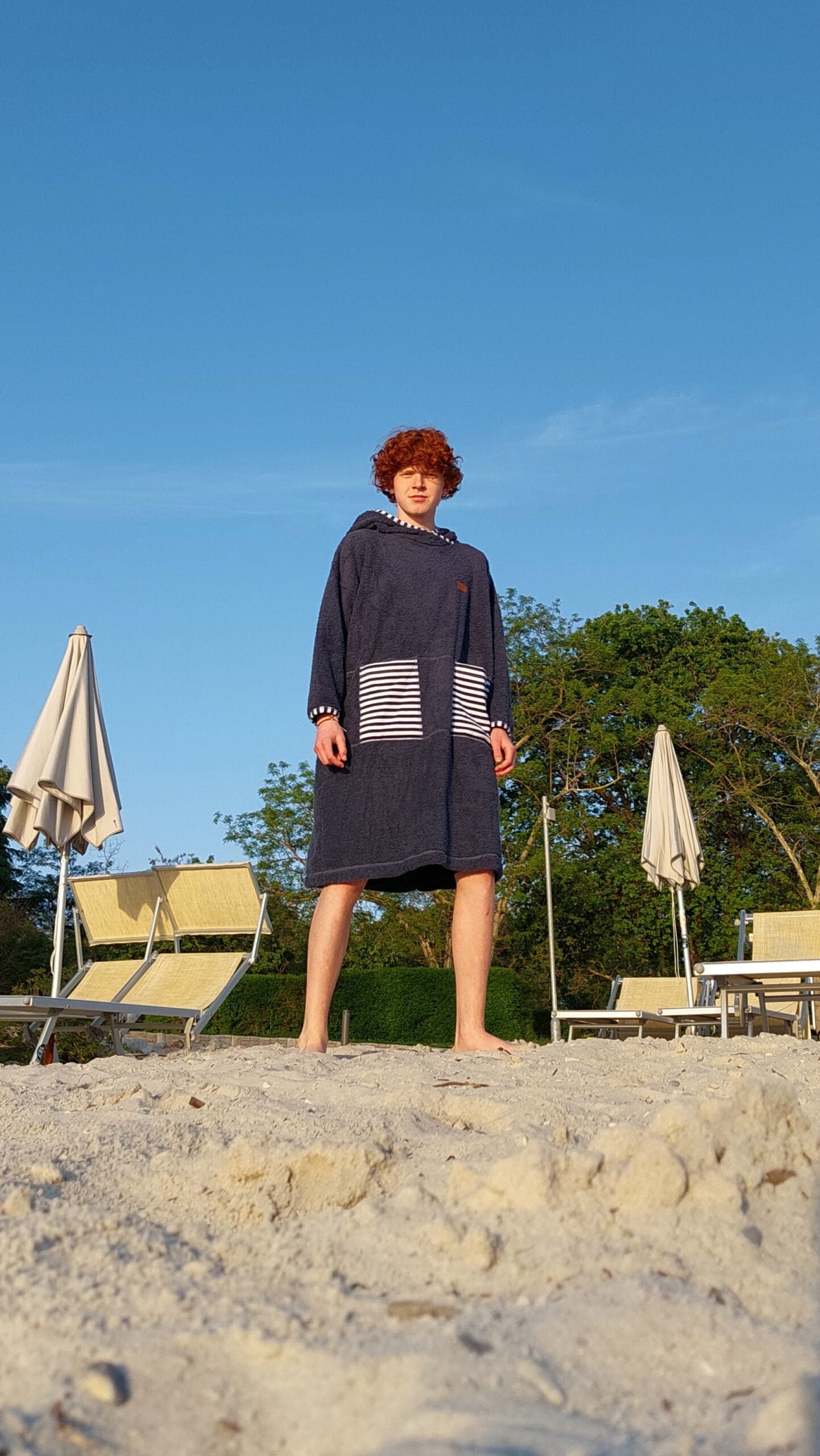 Ponczo plażowe z długim rękawem- Long Island