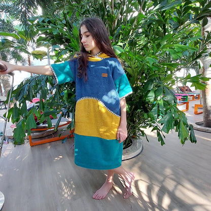 Surf Ponczo Tricolore - bawełna frotte