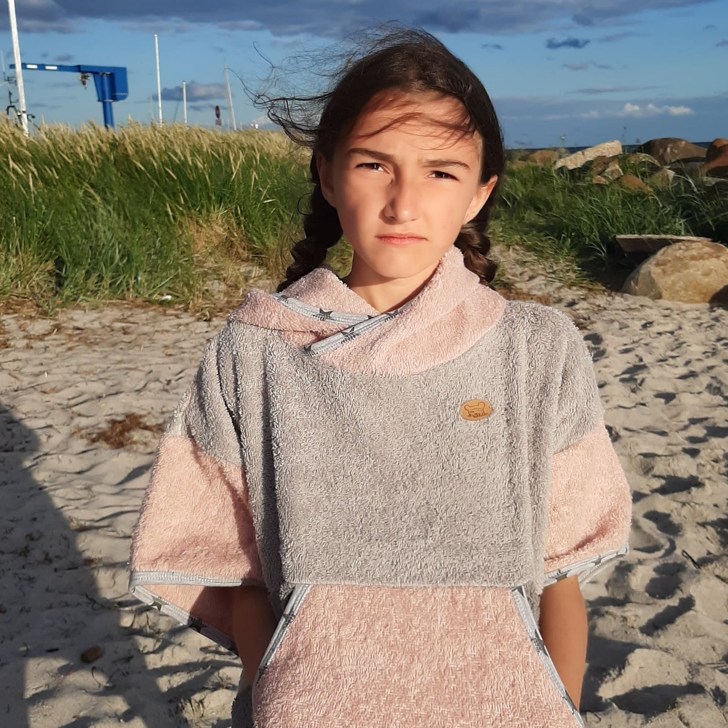 Ponczo Powdery Stars - bawełna frotte