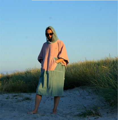 Ponczo kąpielowe damskie Green Sage