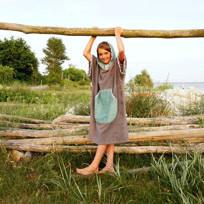 Surf Ponczo Gray Stars - bawełna frotte