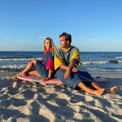 Ponczo plażowe California z bawełnianej frotte