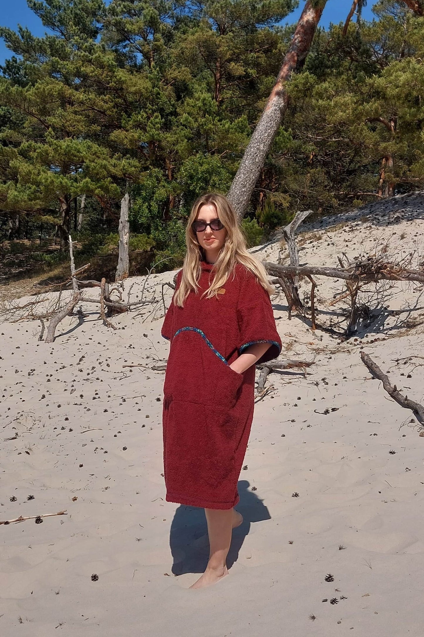 Ponczo Plażowe Scarlett - frotte bawełniane