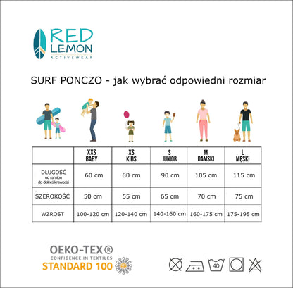 Ponczo kąpielowe Bella Fuchsia – bawełna frotte