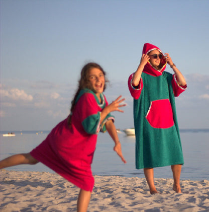 Ponczo plażowe Green Energy - bawełna frotte