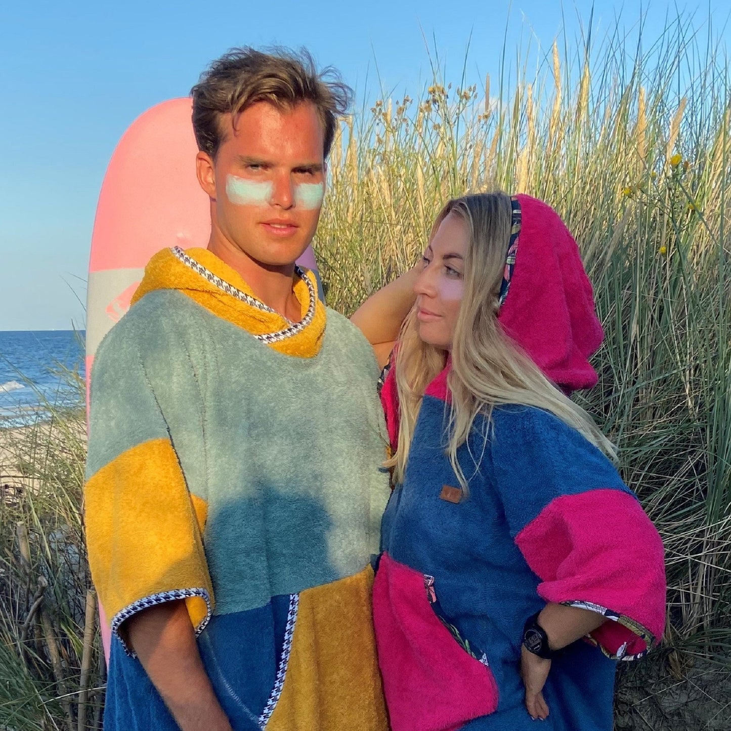 Ponczo kąpielowe Bella Fuchsia – bawełna frotte